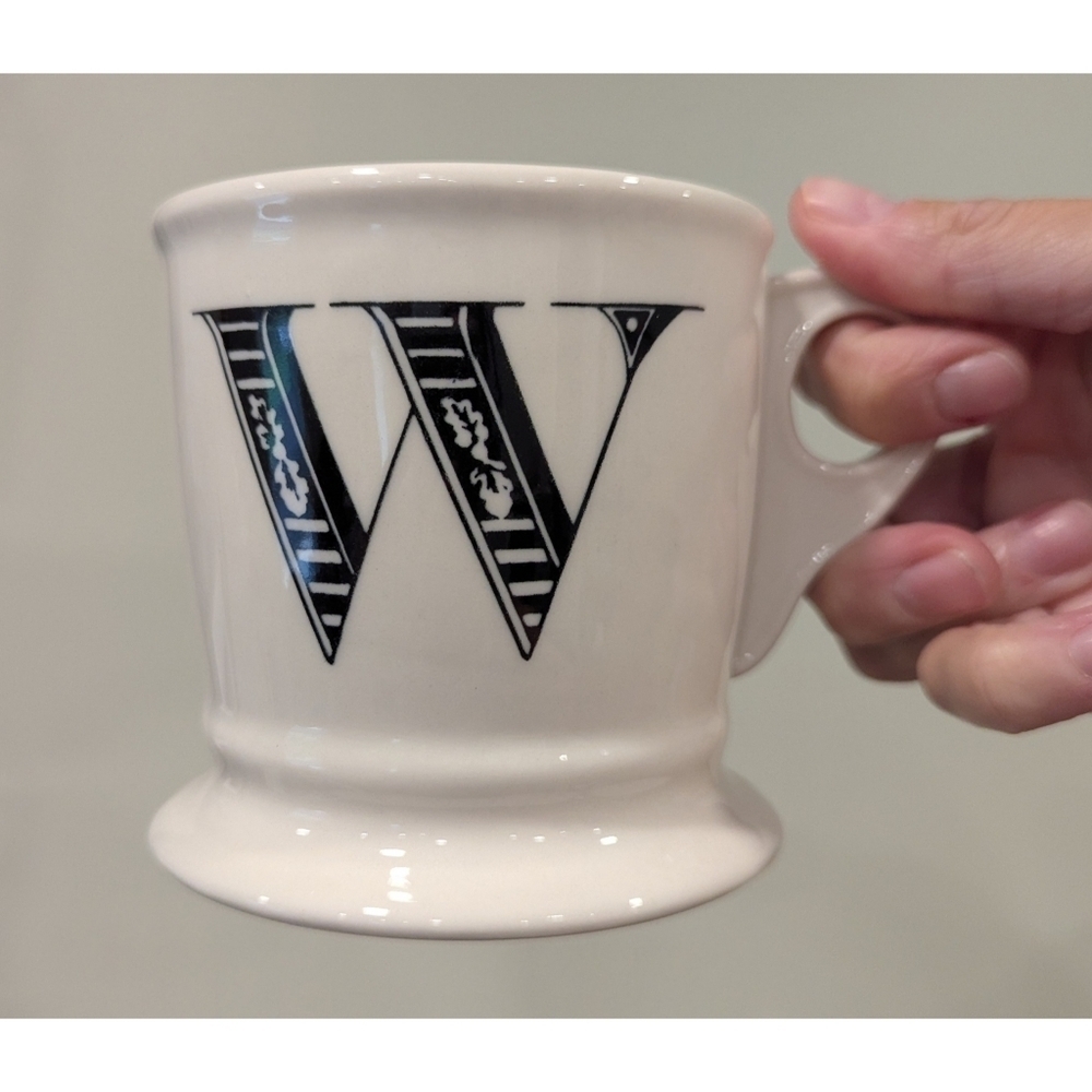 Anthropologie Letter W Monogram Ceramic Mug